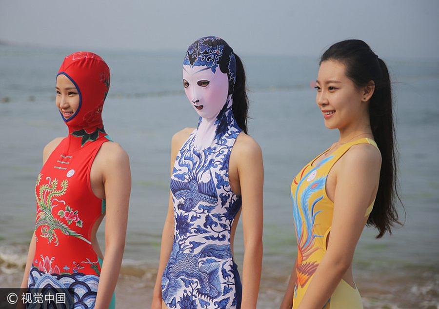 Facekini' beauties attract plenty of attention at the beach -  Chinadaily.com.cn