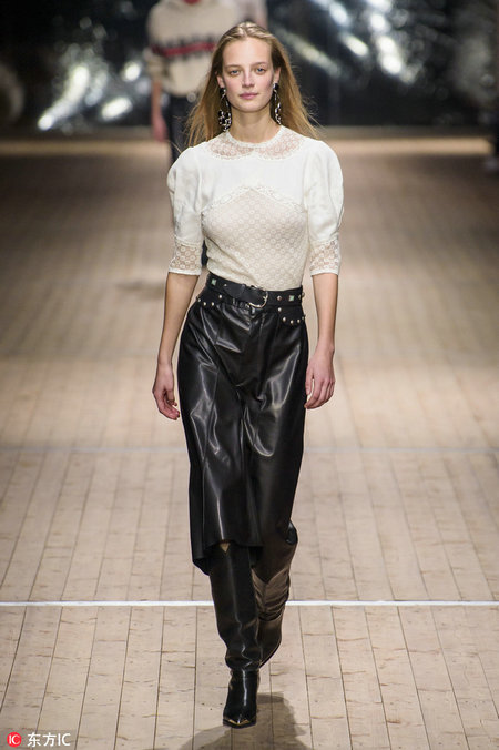 Isabel marant leather on sale skirt