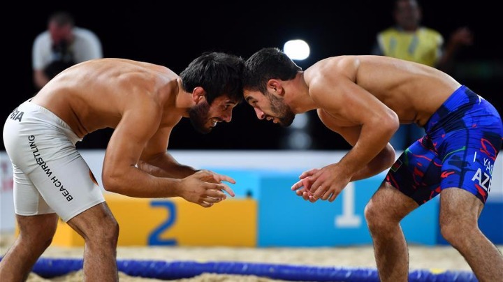 Men's beach wrestling 70kg at 1st ANOC World Beach Games 