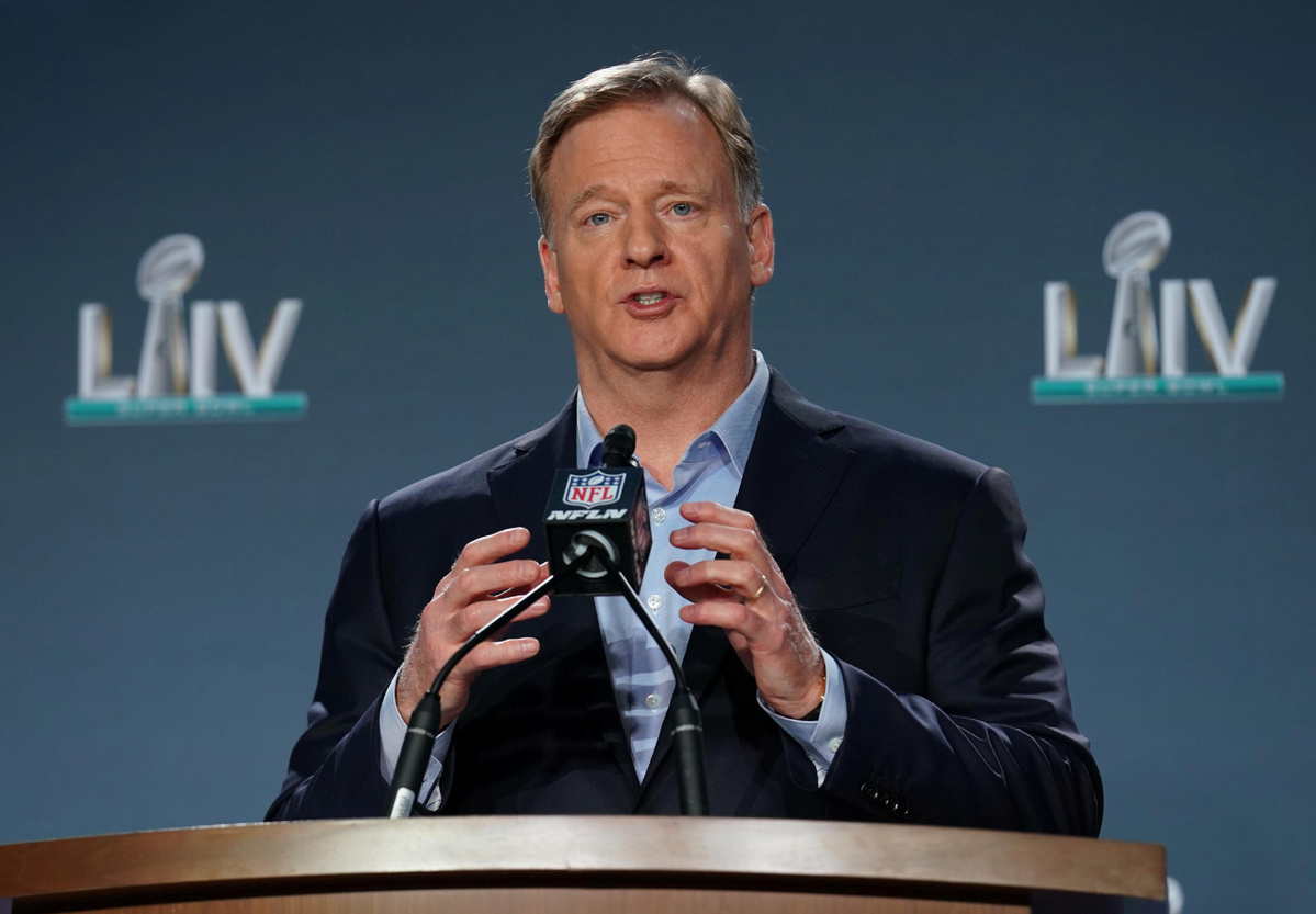 NFL Commissioner Roger Goodell speaks to the press following Winter League  Meeting