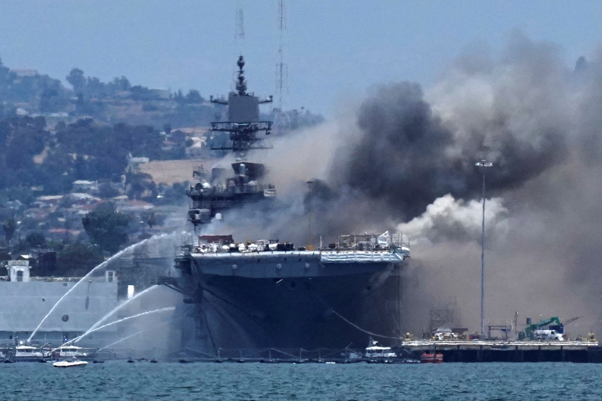 21 Injured In US Navy Ship Fire In San Diego - World - Chinadaily.com.cn