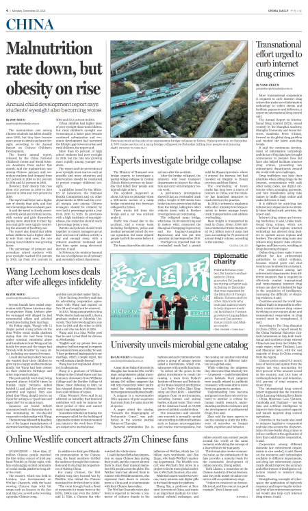 Experts Investigate Bridge Collapse Chinadaily Cn