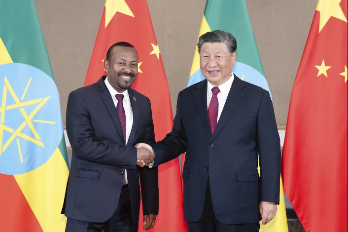 Xi meets Ethiopian PM in Johannesburg
