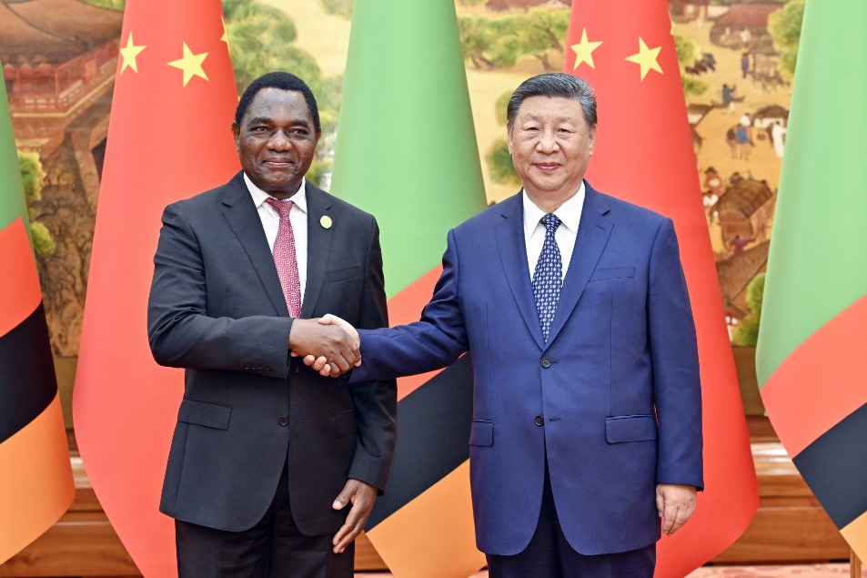 Xi meets Zambian president