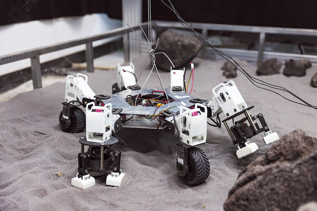 Six-legged robot takes pioneering step in space mining