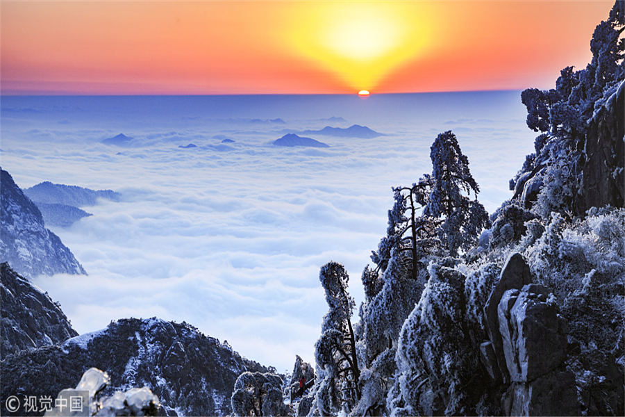 Magnificent snow scenery on Huangshan Mountain - Chinadaily.com.cn