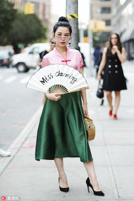 Asian fashion model street style. Summer Fashion. New York Fashion