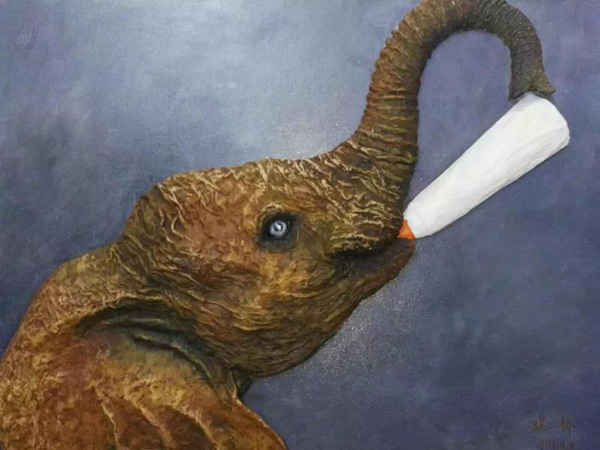 Scrap paper art promotes wildlife conservation 