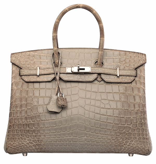 A RARE, MATTE WHITE HIMALAYA NILOTICUS CROCODILE BIRKIN 35 WITH PALLADIUM  HARDWARE