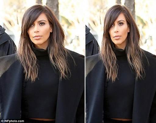 How Kim Kardashian may look if she was subject to the digital surgery. Post production sources at a studio which uses the technique, compared it to a 'fun house mirror'