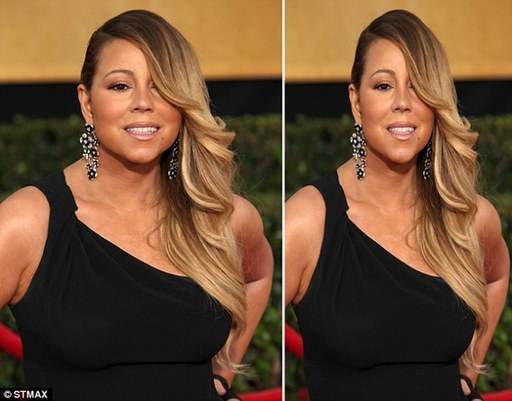 How Mariah Carey might appear of she was digitally stretched to make her appear taller. The technique is being branded 'digital surgery' and is also being employed to replace lines and wrinkles on the faces of stars who have had Botox