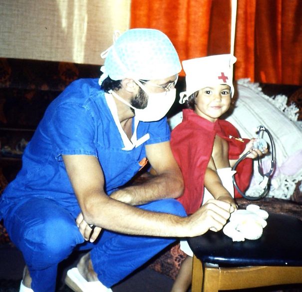 ‘83 Me & Dad, A Male Nurse. I Grew Up To Be A Doctor. We Don’t Conform To Gender Stereotypes!