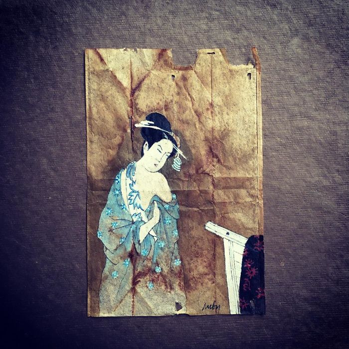 Artist Makes Incredible Mini Paintings In Tea Bags And The Result Is A 