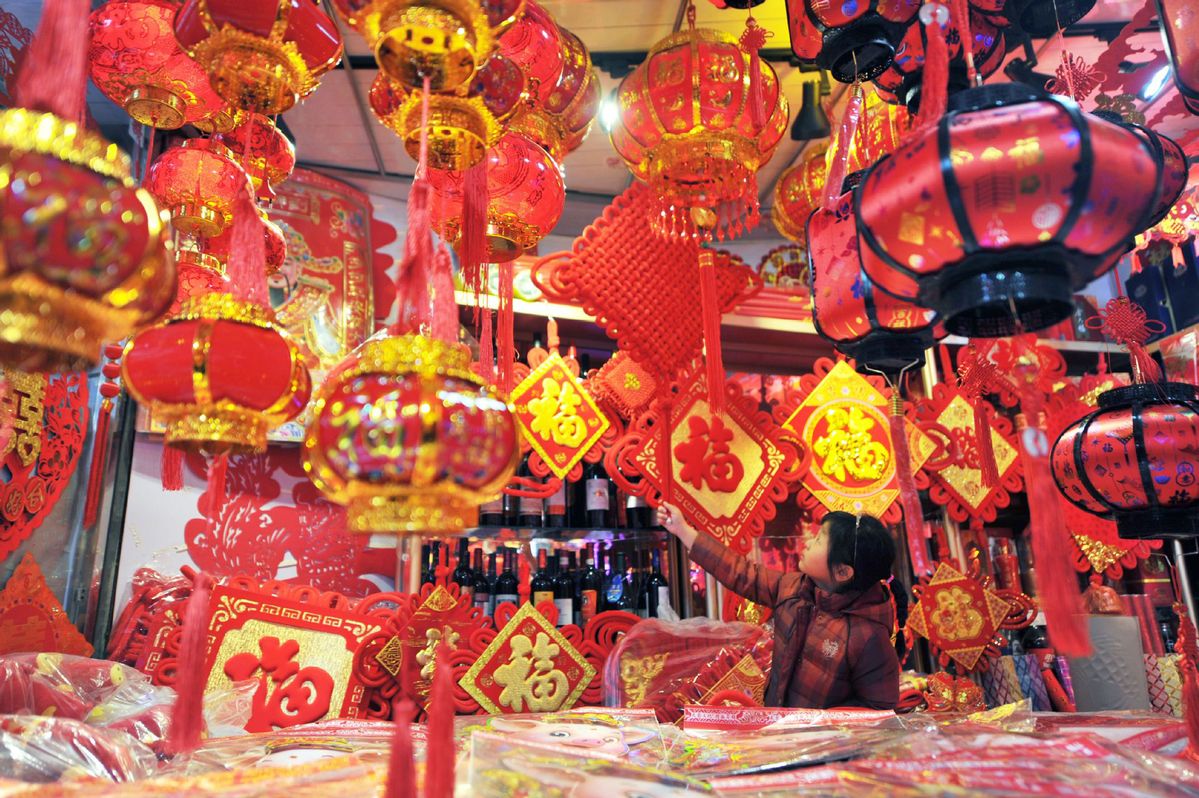 Spring Festival decorations seen across China