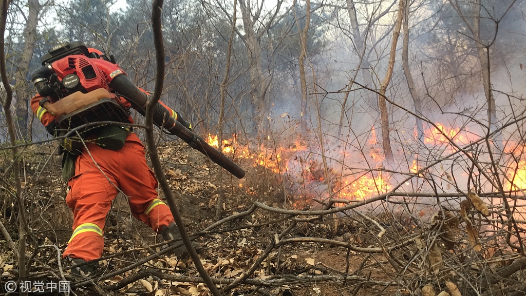 Beijing mountain fire extinguished with no casualties