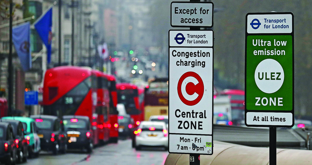 Ultra low emissions zone and congestion charging in city of London. Electric vehicles are exempted from paying any fees. Source: chinadaily.com