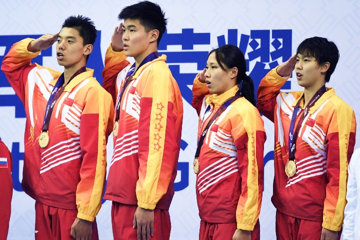 China sets 5 records in swimming at Military World Games - Chinadaily ...
