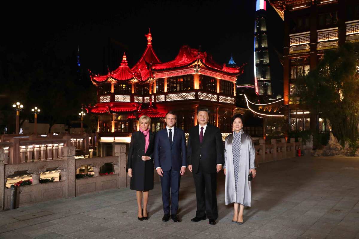 Xi Peng Host France S Presidential Couple At Yu Garden In Shanghai Chinadaily Com Cn