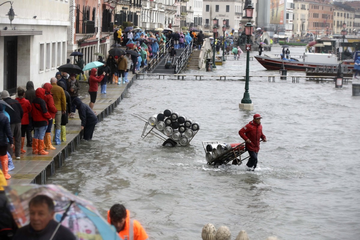 Venice Underwater As Exceptional Tide