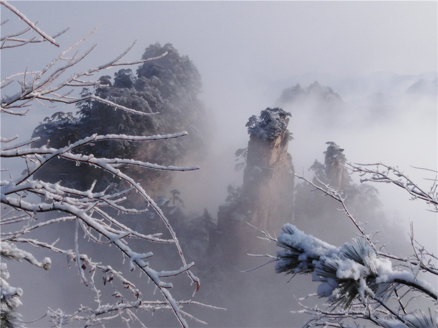 Snow turns Wulingyuan into winter wonderland - Chinadaily.com.cn