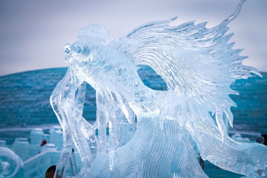 Exquisite ice-carvings brighten Harbin Ice and Snow World -  