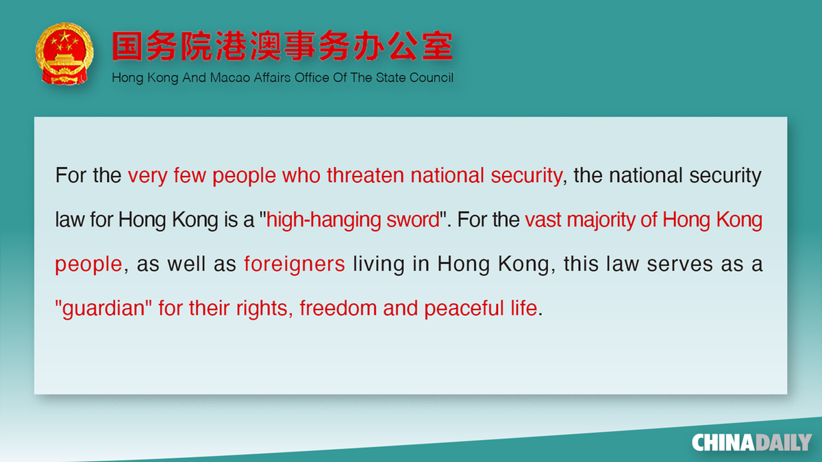 HK, Macao Affairs Office voices strong support for national security law