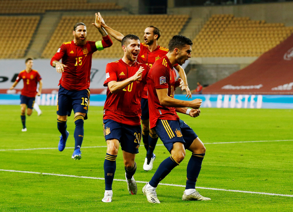 Spain Thrash Germany To Qualify For Nations League Semifinals Chinadaily Com Cn