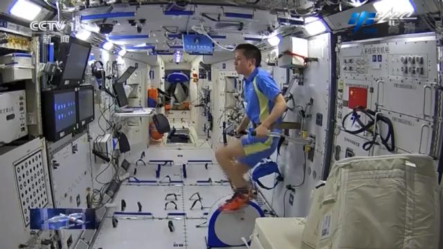 astronauts exercise in space