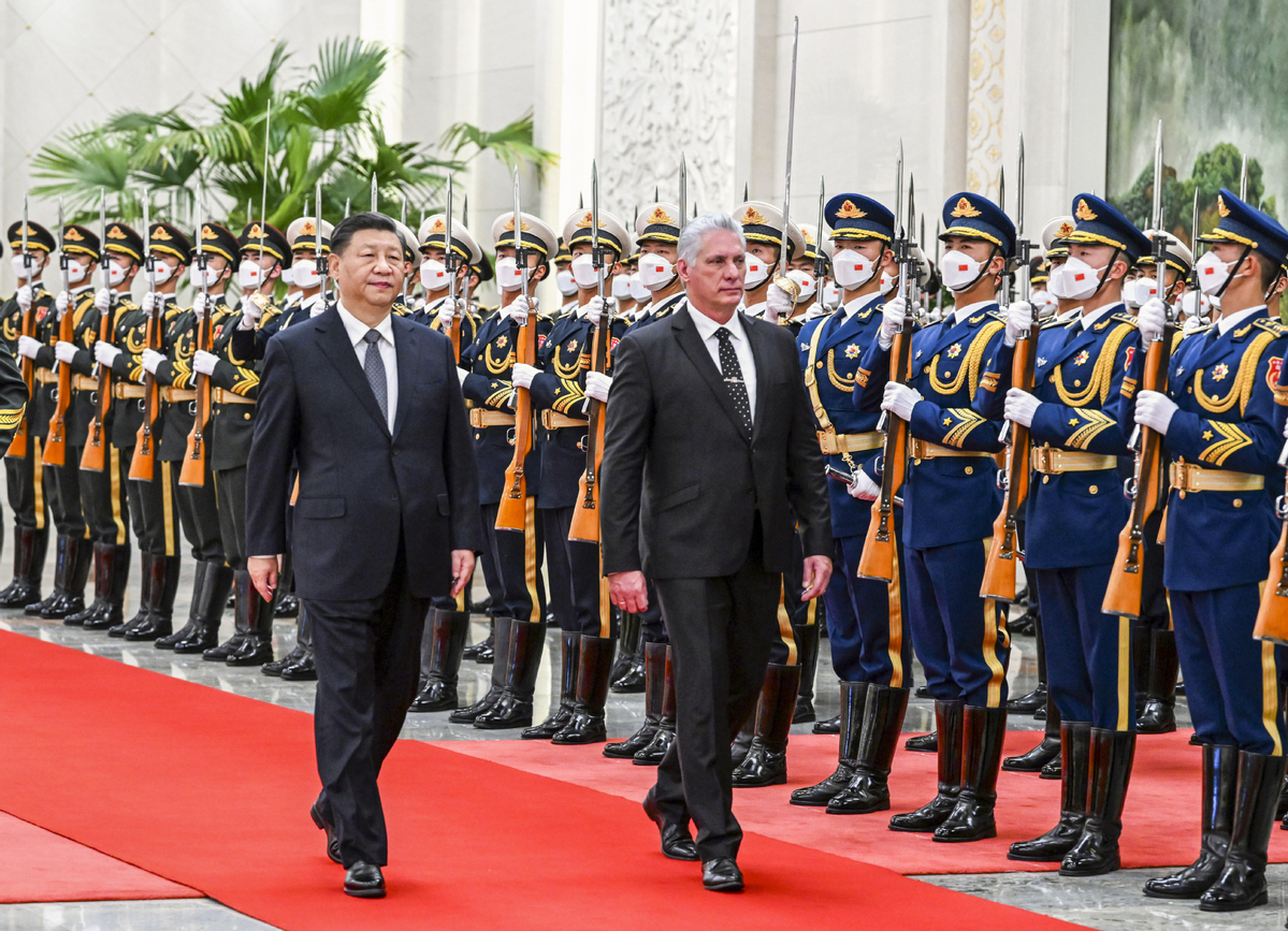 Xi Jinping hält eine Zeremonie zur Begrüßung von Miguel Díaz-Canel | Bildquelle: China Daily © Na | Bilder sind in der Regel urheberrechtlich geschützt