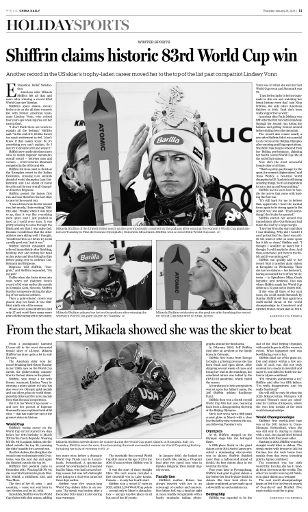 From the start, Mikaela showed she was the skier to beat - Chinadaily ...