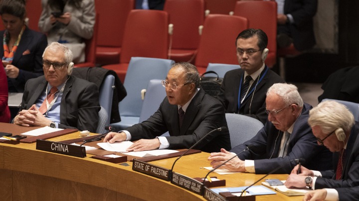 Chinese envoy to UN calls for lasting solution to Palestinian question