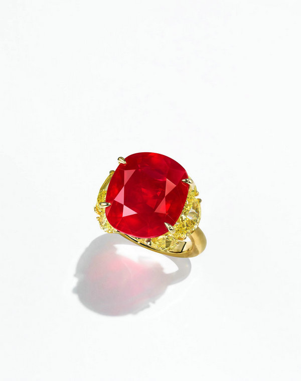 Anzor Jewelry - 1.50 cwt Men's 14k Yellow Gold & Natural Ruby Ring pigeon  blood-red ruby Mogak Ruby