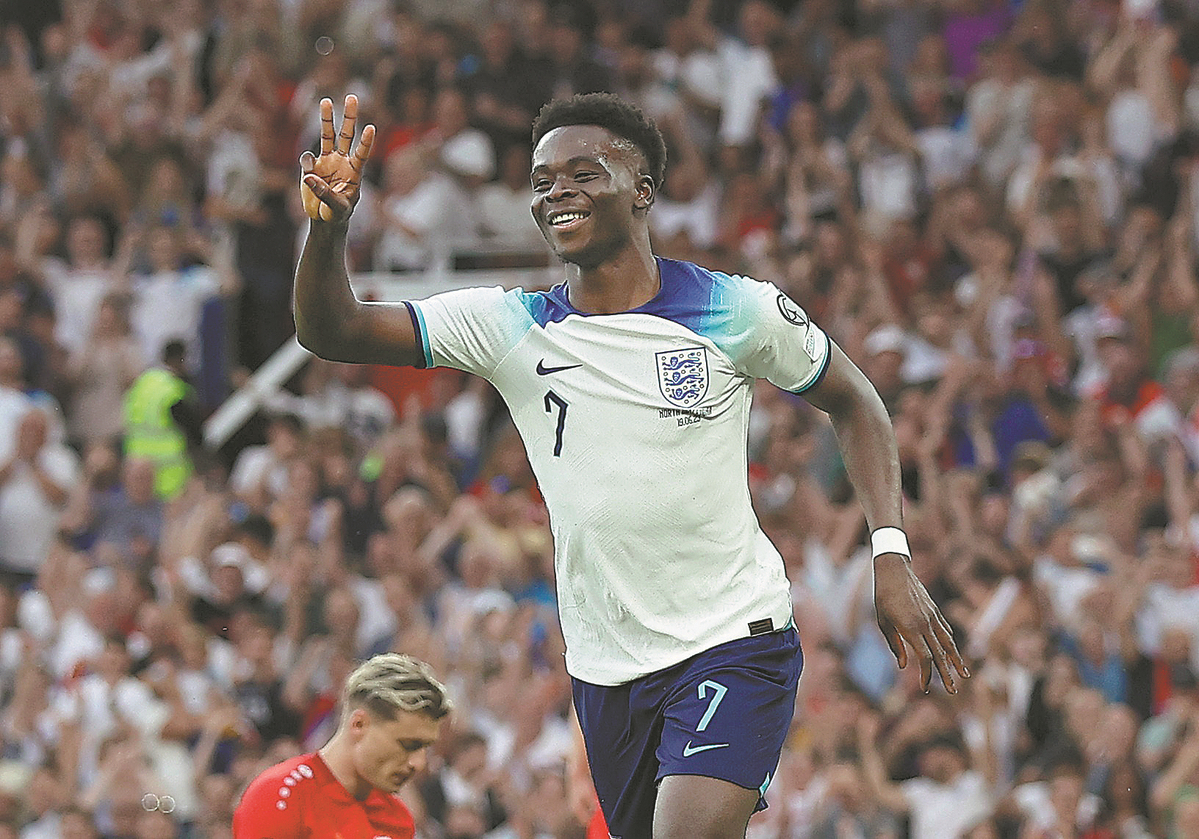 England 7-0 North Macedonia: Hat-trick hero Bukayo Saka on