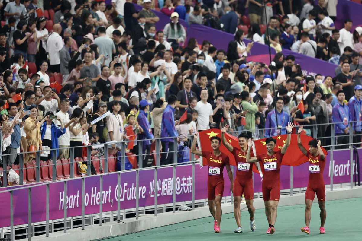 China wins women's 4x100m relay gold at Hangzhou Asiad-Xinhua