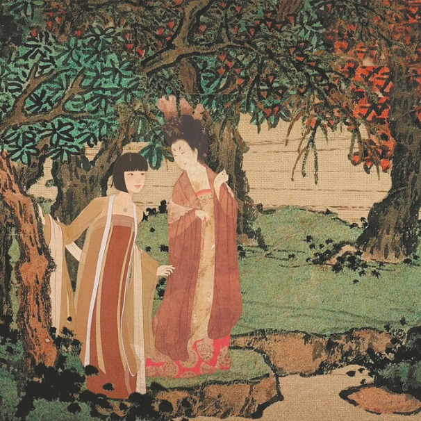 中国絵画 山道 Old Chinese painting