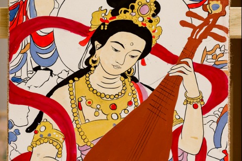 Gansu children paint Dunhuang tales at Shanghai exhibition