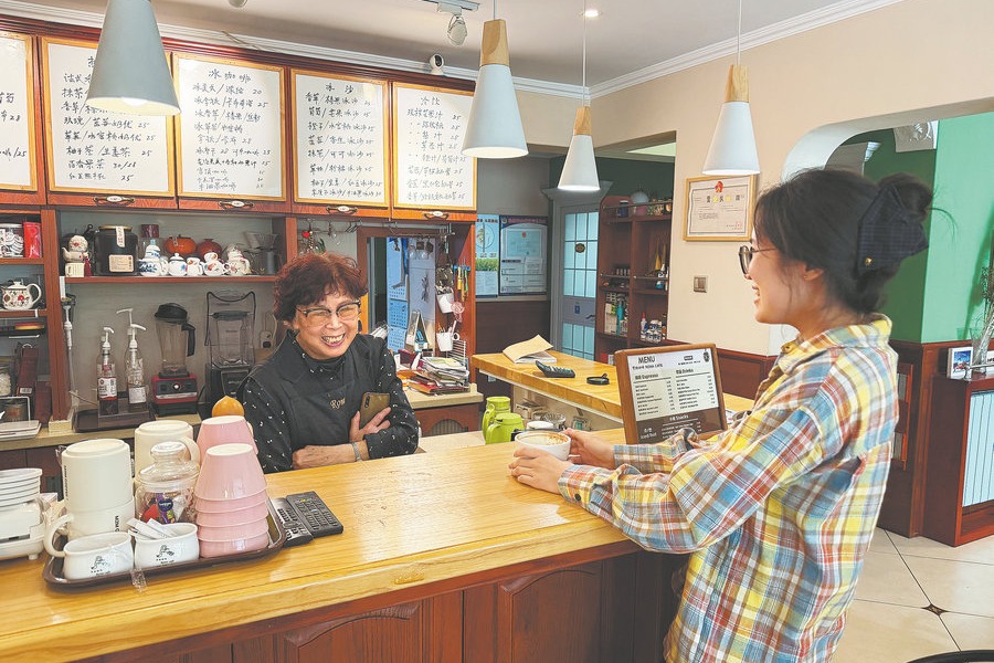 Grandma behind the counter